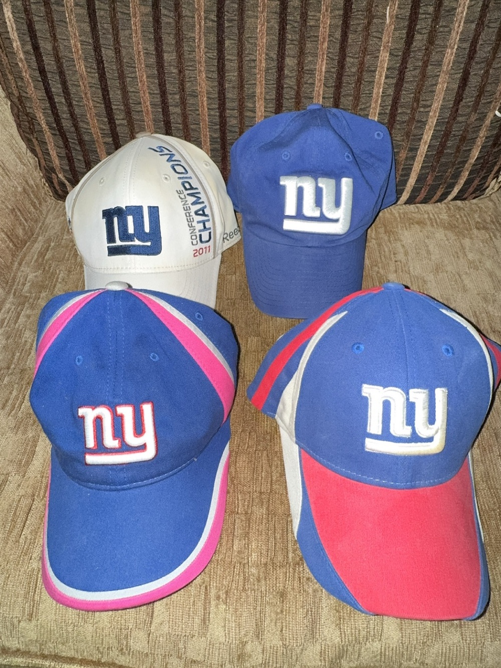New York Giants Baseball Caps set of 4 Super Bowl Champions